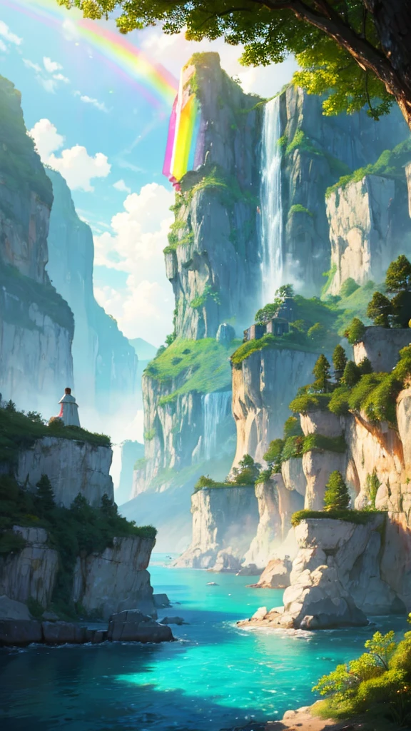 rainbow、Fantasy、mysterious、Landscape painting、Ocean、No people、relax