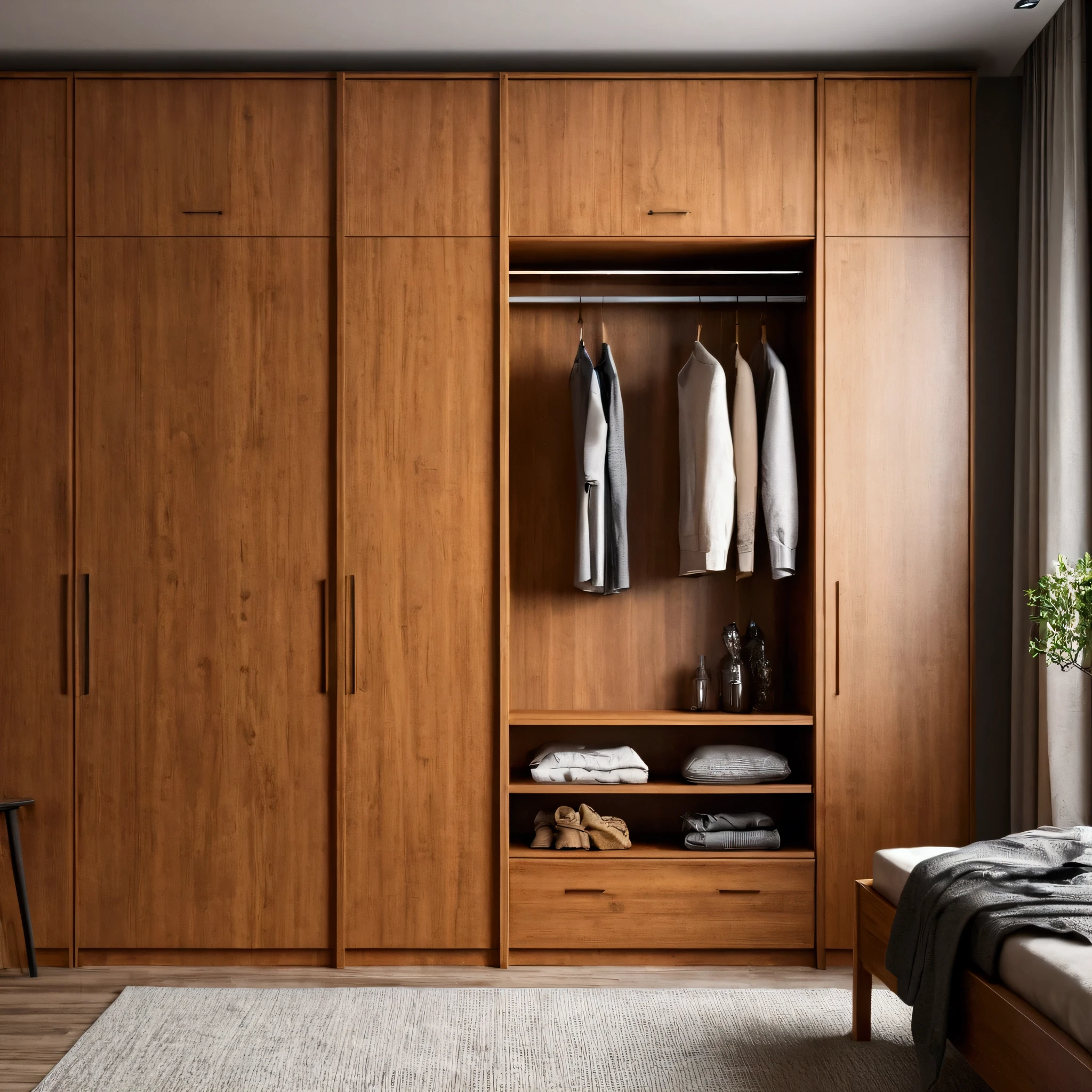 Modern wardrobe, wooden furniture