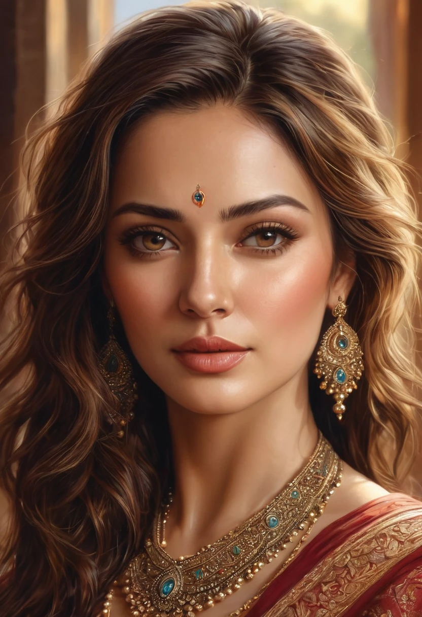 An incredible detailed gorgous women realistic portrait, beautifully showcased. Very detailed and with great light
