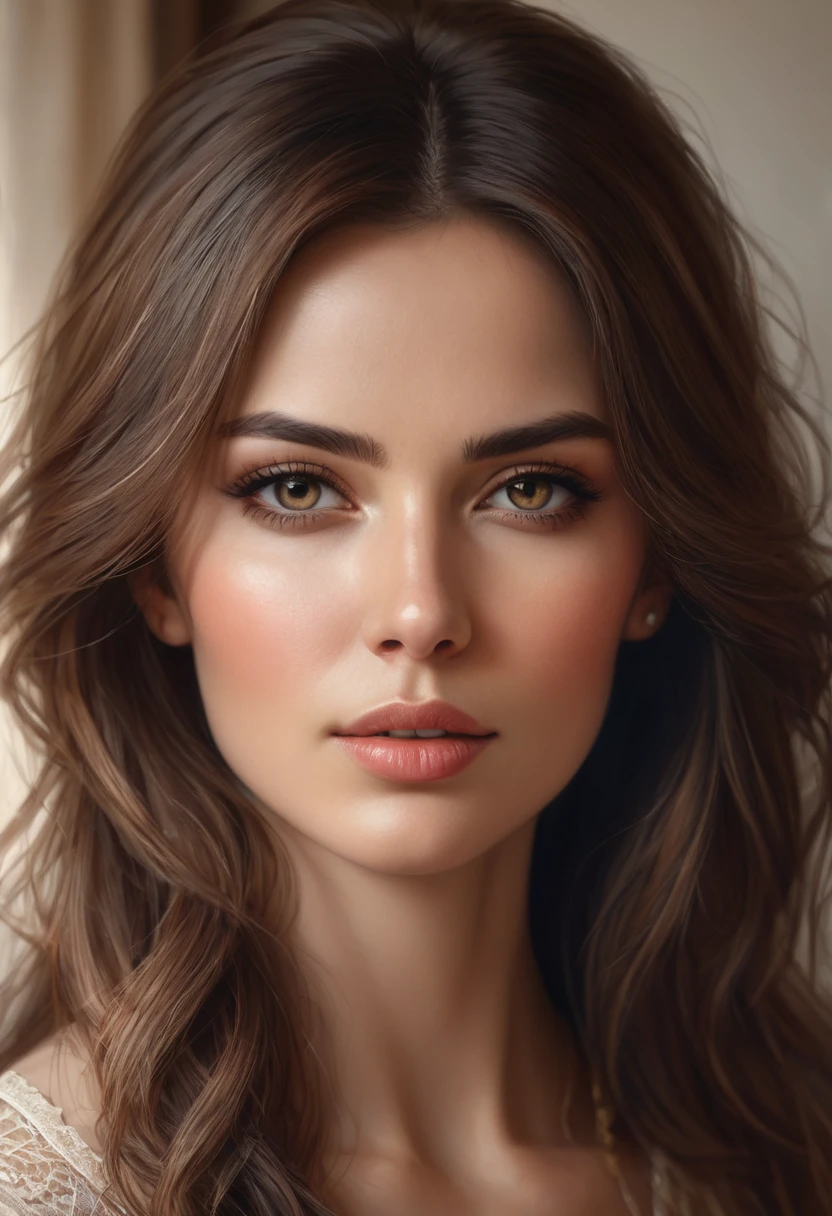 An incredible detailed gorgous women realistic portrait, beautifully showcased. Very detailed and with great light