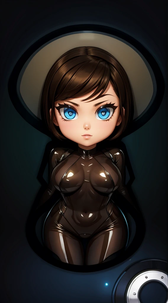 sexy woman in a transparent bodysuit
