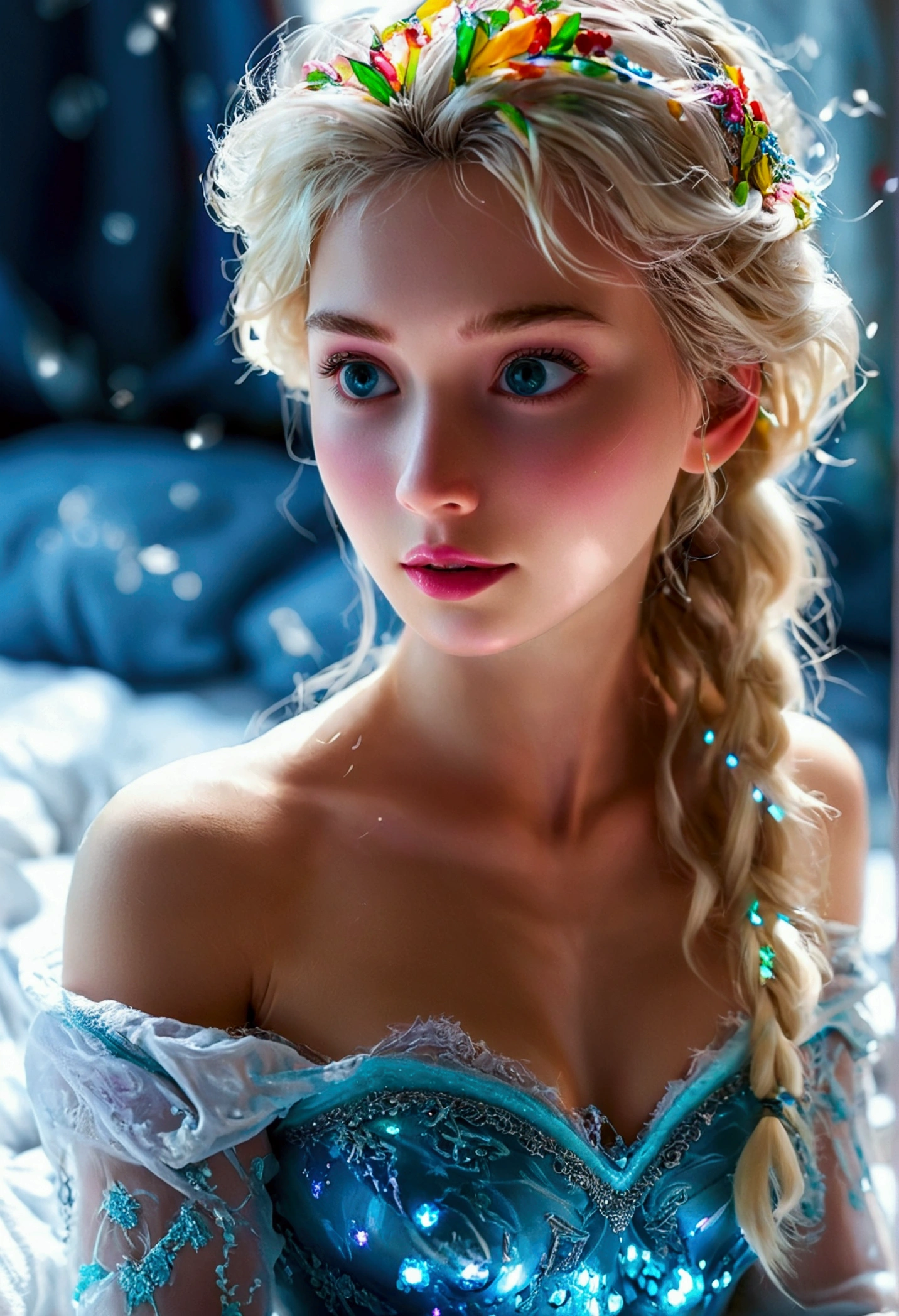 Elsa naked in bed
