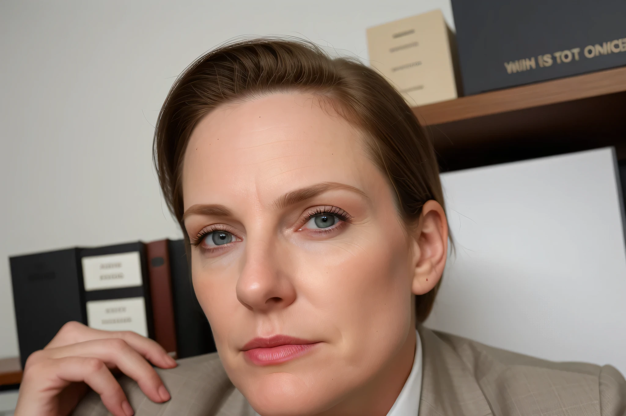 ultra high detail, male accountant, ((perfect face)), 38 years old, cheekbones, [face wrinkles], office, behind desk,