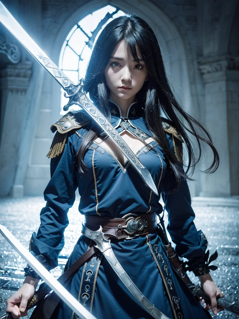 a close up of a person holding a sword in front of a v, the letter w, anime wallaper, sword and wand – water, official fanart, by Victor Wang, wow 4 k detail fantasy, hd anime wallaper, wallpaper 4 k, wallpaper 4k, avatar image, alice x. zhang, 4 k hd wallpaper very detailed, epic fantasy style