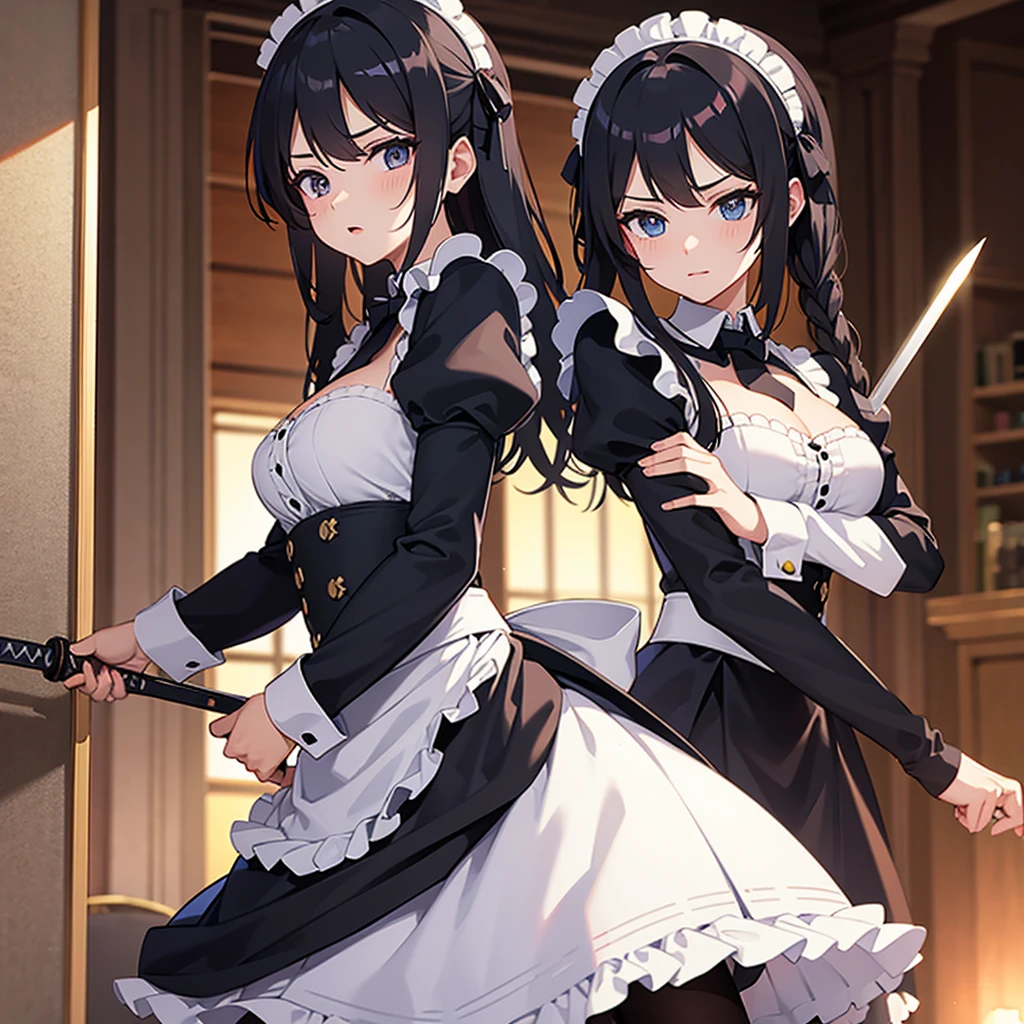 Create a maid with swords in 2d