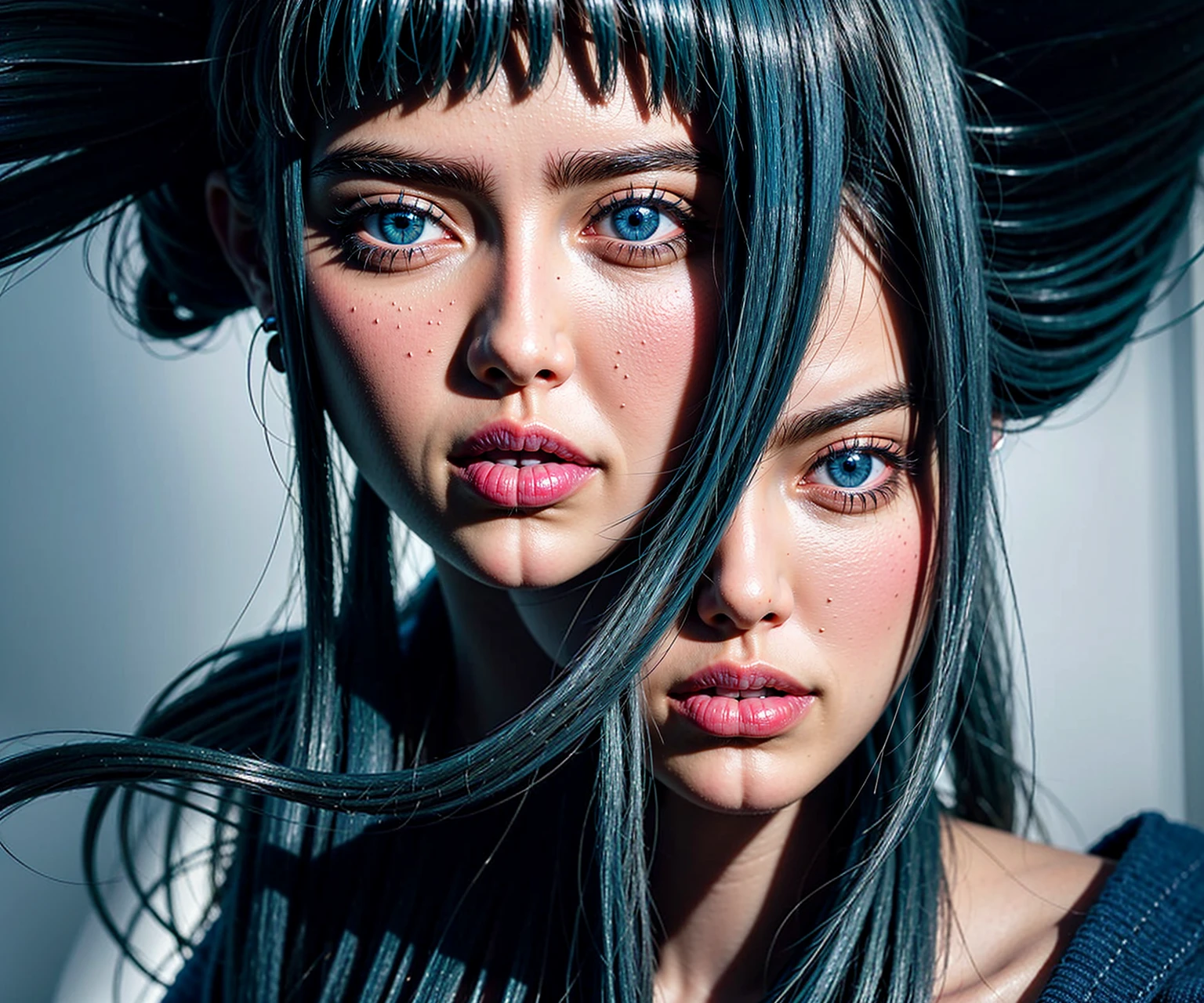 raw , blue eyes ,blue eyes,ultrarealistic 8k