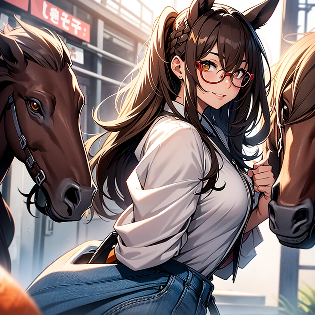 ((highest quality)), ((Super detailed)), ((masterpiece)), ((High resolution)), (original), ((Highly detailed CG Unity 16k wallpaper)),1 girl, (alone:1.2),、(((Black man makes woman suck dick)))、((Girls who give)),((Blowjob)),Black Large、((Suck the big ones))、((Hyotko))、、((Ahegao))、(cross-eyed)、((Hands next to your face))、((peace sign))、((deep throat))、((swallow big cock in mouth)),((Swallow a big cock to the root))、((deep throat))、(handle penis with mouth)、(((NSFW1:1))),、((roller))、((Eyes are heart marks)),(horse ears)、(brown hair) 、grass wonder,Uma musume
