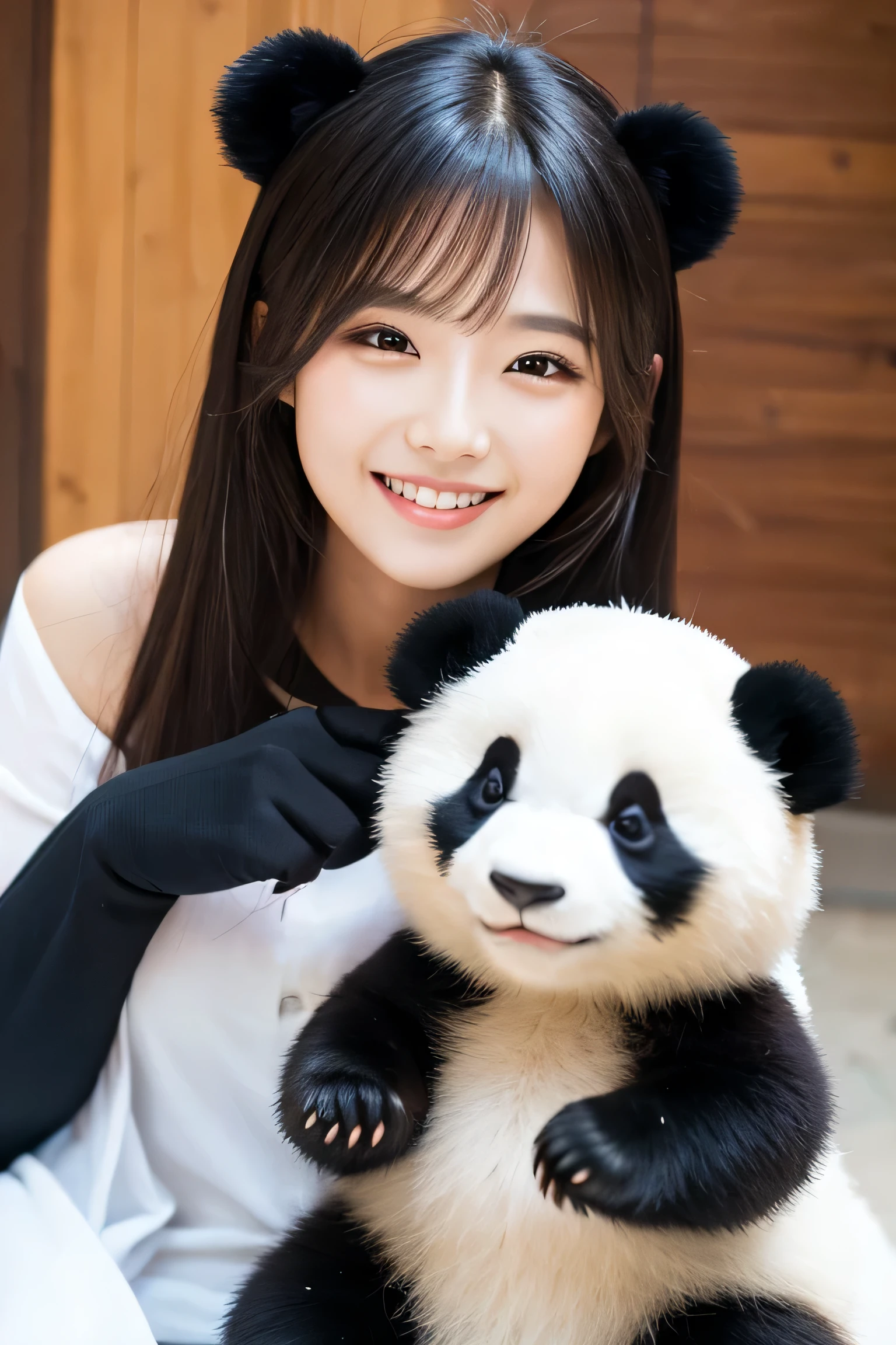 Smiling Panda Beautiful woman