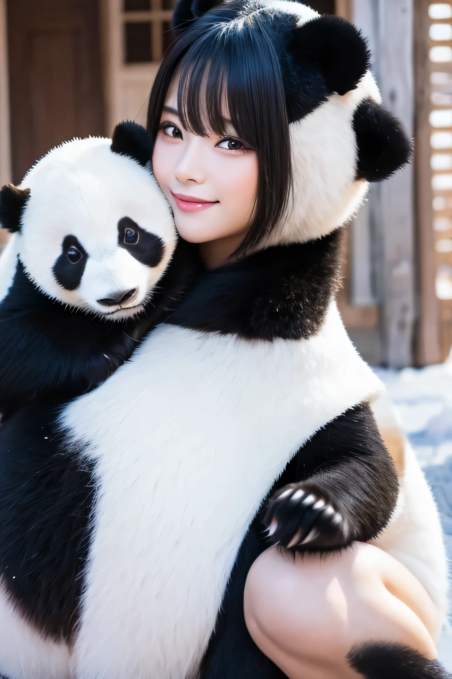 Beautiful panda woman
