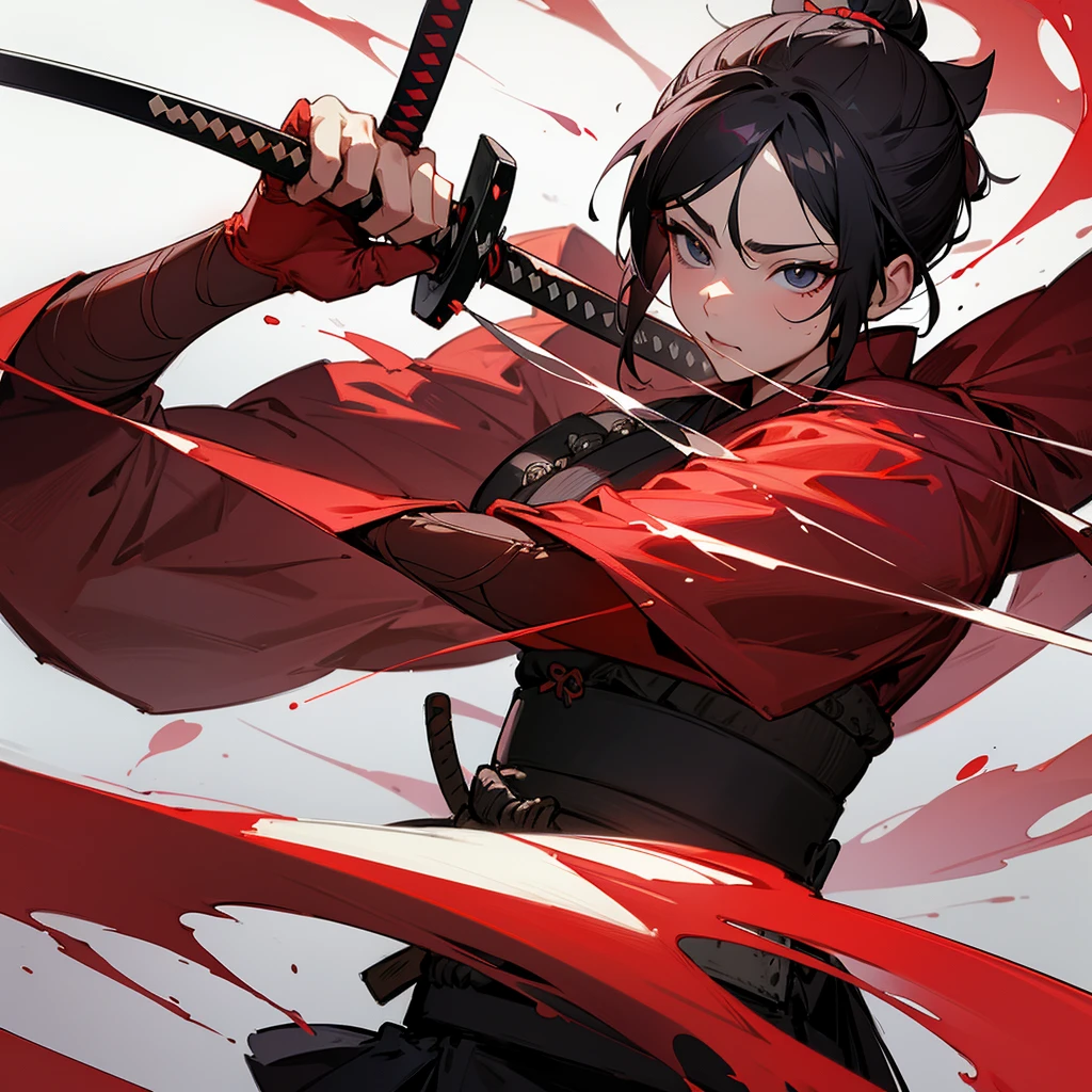 Samurai cleaning bloody katana, Artgerm