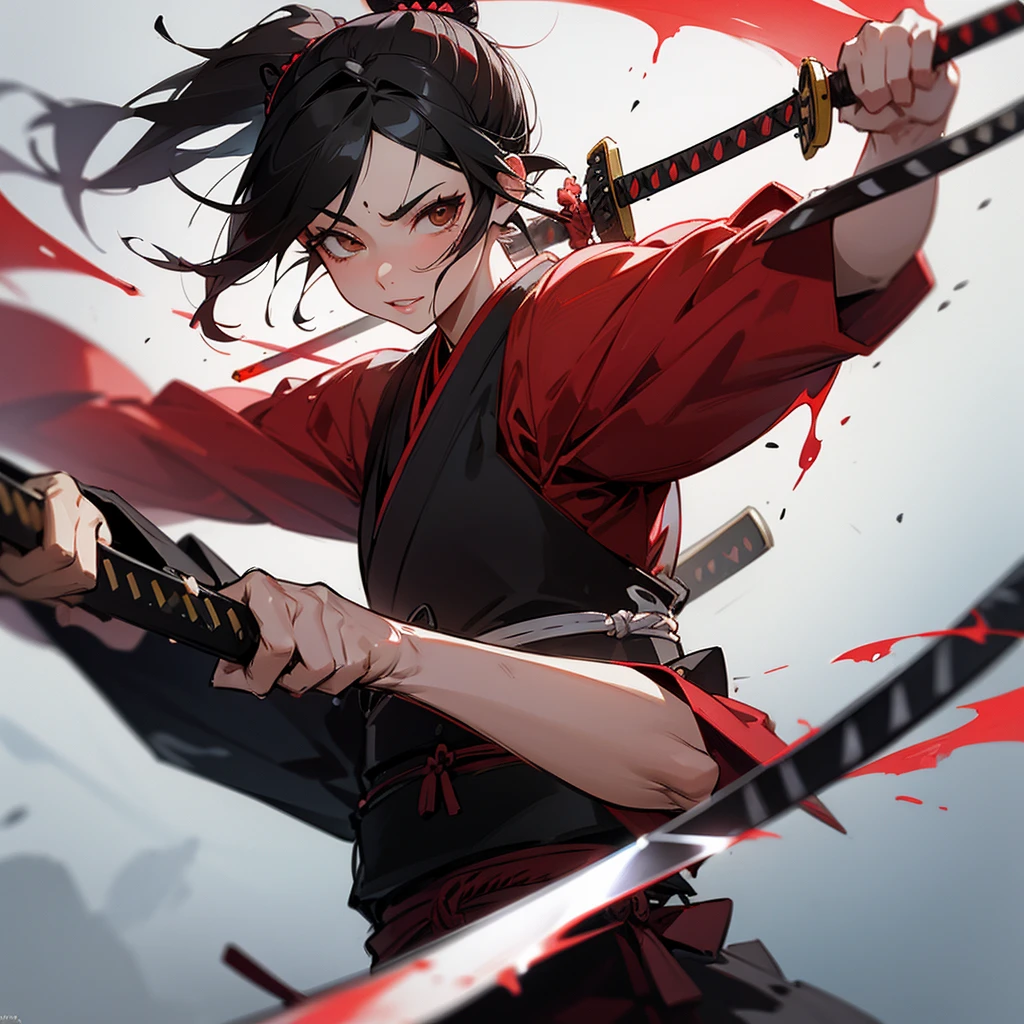 Samurai cleaning bloody katana, Artgerm