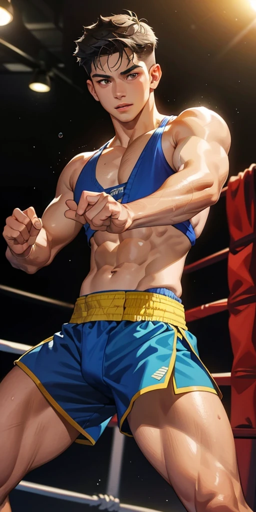 (masterpiece, Best Quality),The whole body of boy, boy, Muscular,buff, Muay thai