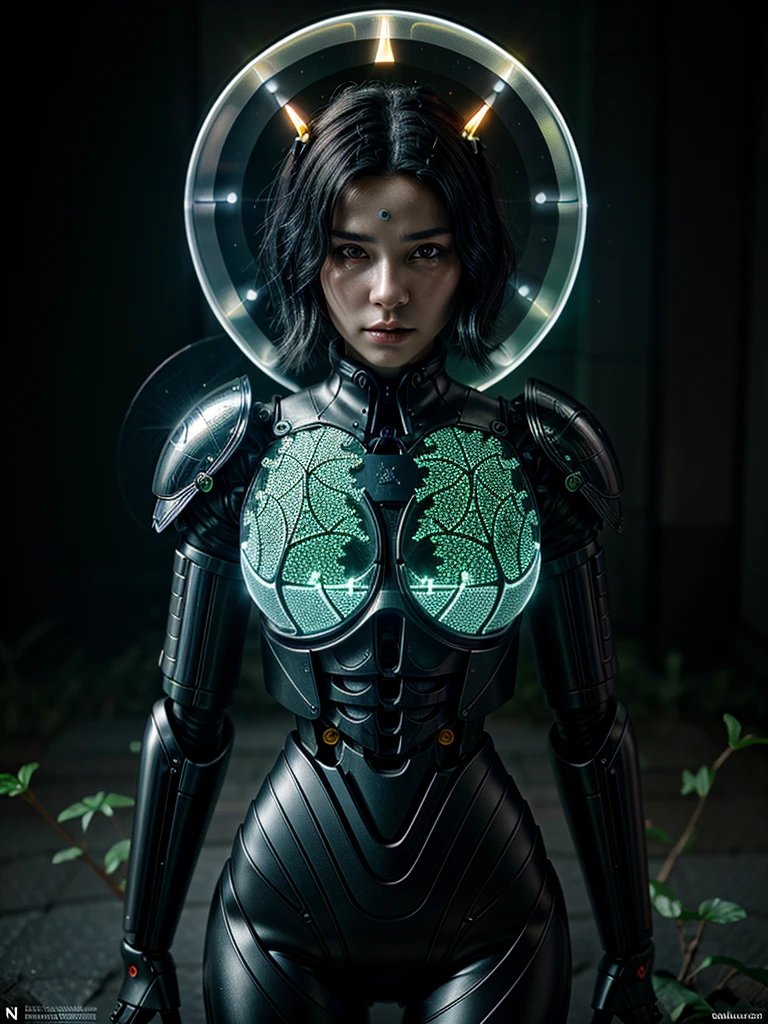 Noser Robot, complex 3d render very detailed of a beautiful death angel, Biomechanical glass-skinned cyborg, analog, 150 mm lens, Beautiful bioluminescence, large leaves and stems, root, high quality leaf lace, colorful details, samurai, Boris Bidjan Saberi&#39;s outfit, pearl earrings, drill, Salvador Dali embroidery fashion, complicated details, wire mesh, Fractal Mandelbrot, Anatomy, facial muscles, wire, Microchip, You bastard!, Too realistic, very detailed, Octane rendering,  Volumetric light, Post production 8K, Red, white and a little black, detailled metalic bones, semi human, rainbow colors, Neon Cloud. Salvador Dali style, White room, power of god, Take photos from a high angle, complex body postures