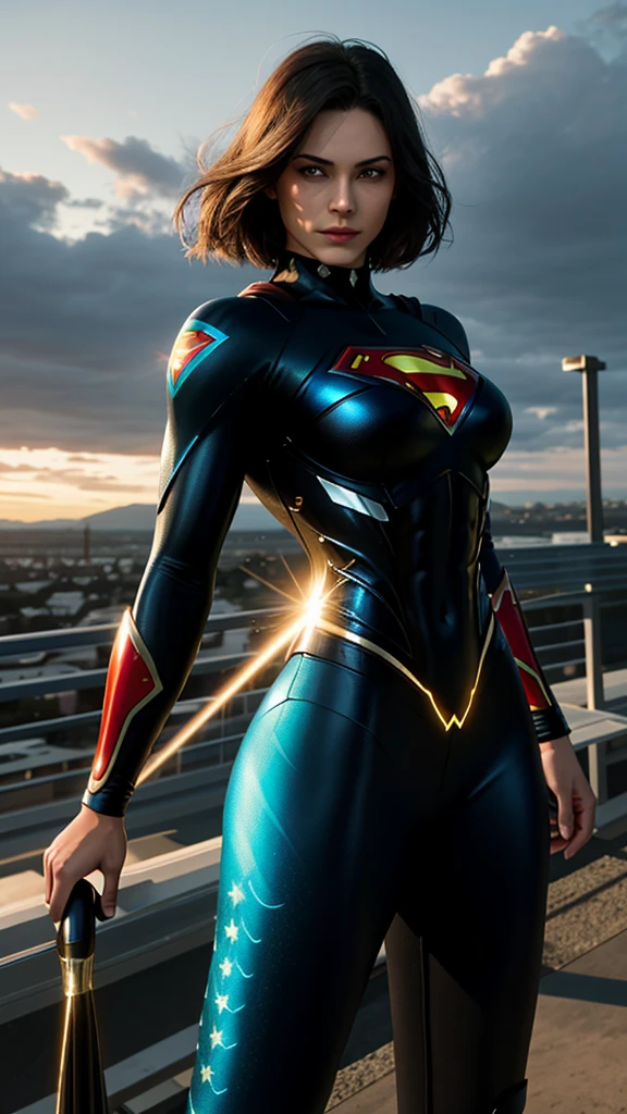 Superman female version.
Young woman dressed in tights, Short bob style hair, blue eyes,
- Entirely white and red fitted suit - suit that enhances female anatomy, nude naked.
- Standing, with a firm and confident posture, big hips, big buttocks, small waist, big chest, flying over a city with a determined look.
- In a sensual pose, ready for action, with one arm extended and the other flexed.
- Sensual and mischievous look, transmitting lust .
- A soft but confident smile can add warmth and bring the character closer.
- A cosmic scene with planets and stars, showing your connection to the universe.
- A night landscape,
- Soft, warm light that highlights the textures and details of the suit.
- Shadows that accentuate the muscles and figure, creating a dramatic contrast.
- Light effects that suggest energy and power emanating from the character.
- Hair blowing in the wind, adding dynamism.
- Visual effects such as flashes of light or auras that enhance your power.
- Add moving elements, like hair, to give life and energy to the image.
cósmico de ensueño, Nebulosas coloridas, superficie de exuberante vegetación, flores vibrantes, jardín flotante, Brillo suave, atmósfera etérea, flores exóticas, Corrientes cristalinas, cascadas brumosas,