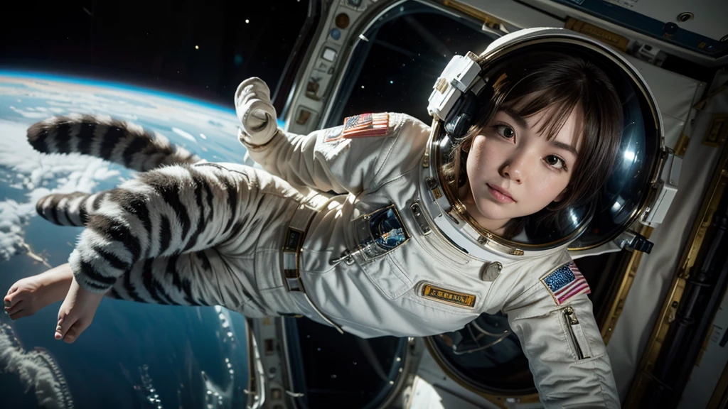 astronaut cat in space, high details, high quality
