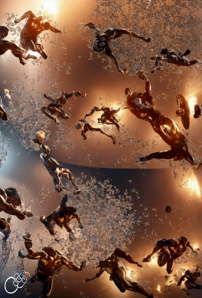 (masterpiece, Highest quality, shape, Subtle details, 8k:1.2),(Highly detailed CG Unity 8k wallpaper), (Highest quality), (Best illustrations),(((human:1.2))),(((At the Summer Olympics々Photos of athletes playing sports))),(((A photo of the moment when the player jumps into action:1.2))),(((Photos piled up haphazardly on the desk))),Promotional poster,Portrait