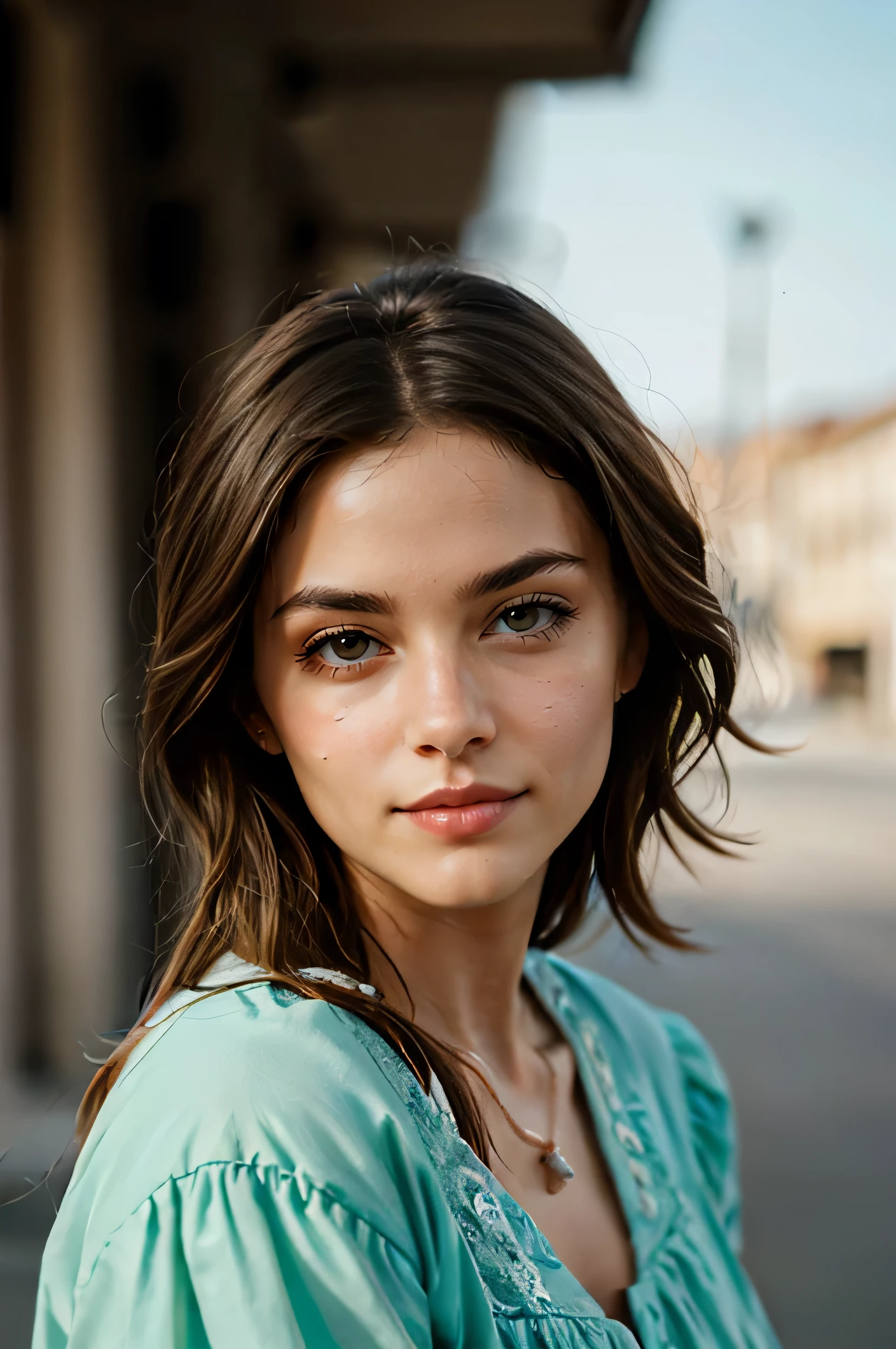 portrait, Shot with Leica, A game of shadows, great lighting, delicate pastel shades, on open air, long hair