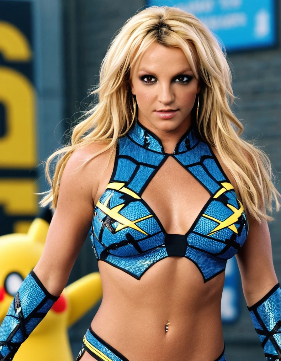 britney spears Zeraora pokemon patterned dress, (best qualityer, realisitic, realisitic,, (Highly detailed face and skin texture), (fully body), (Complicated Detail: 1.2), (finely detail), (Complicated Detail), (cinematic lights, luz de fundo de best qualityer), lines sharp, sharp focus, offcial art, unity 8k wallpaper , absurdrez, unbelievably absurd, huge filesize, ultra girl , Fantasyart, RTX,((Closing-up photo by award-winning studio)), , (Shut your mouth), , perfect hands, beautiful detailed eyes, rosto perfeito fully body)
