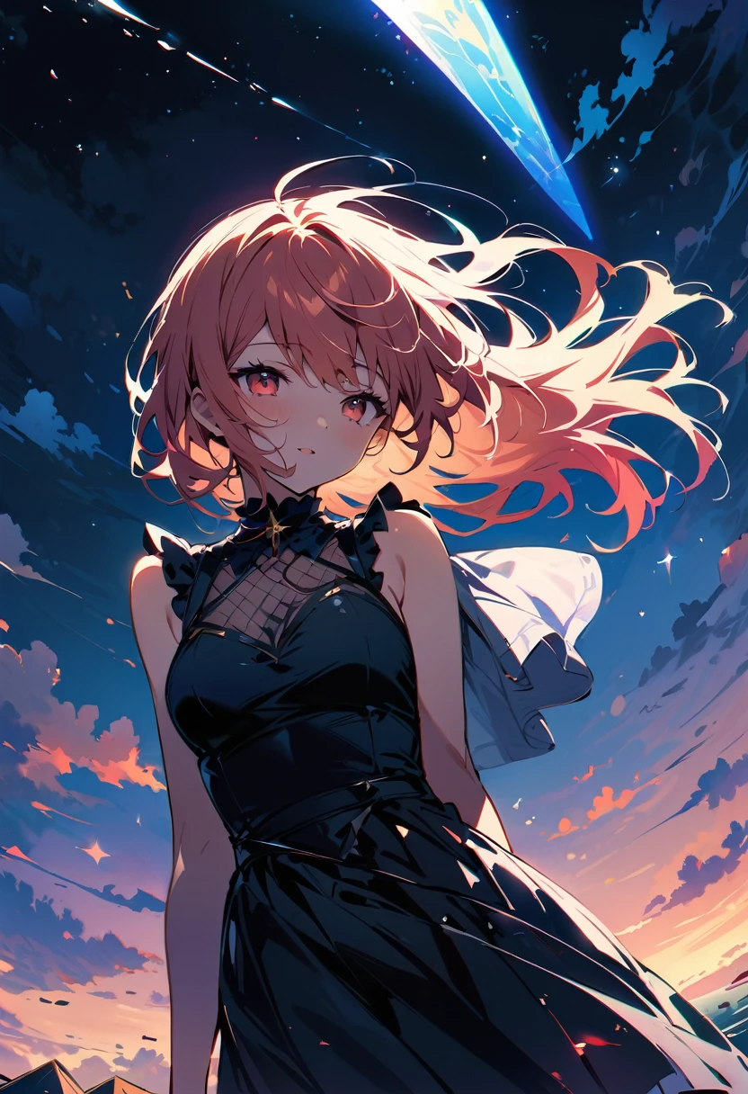 (masterpiece, Highest quality:1.2), Flying in the sky, beyond the world、A star that illuminates the darkness、「You and I too、Let's head towards tomorrow again」If it ends up being just a dream、I won't ask you to change yesterday、Let's make each other laugh again tomorrow
