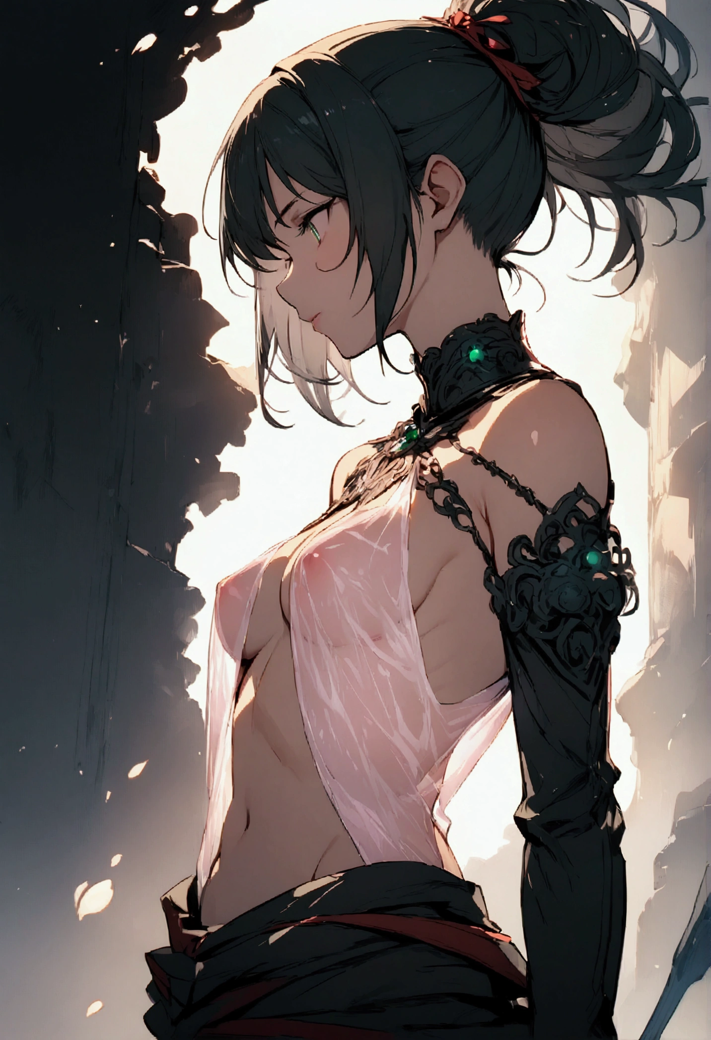 Medium chest, side profile, take off clothes jury han