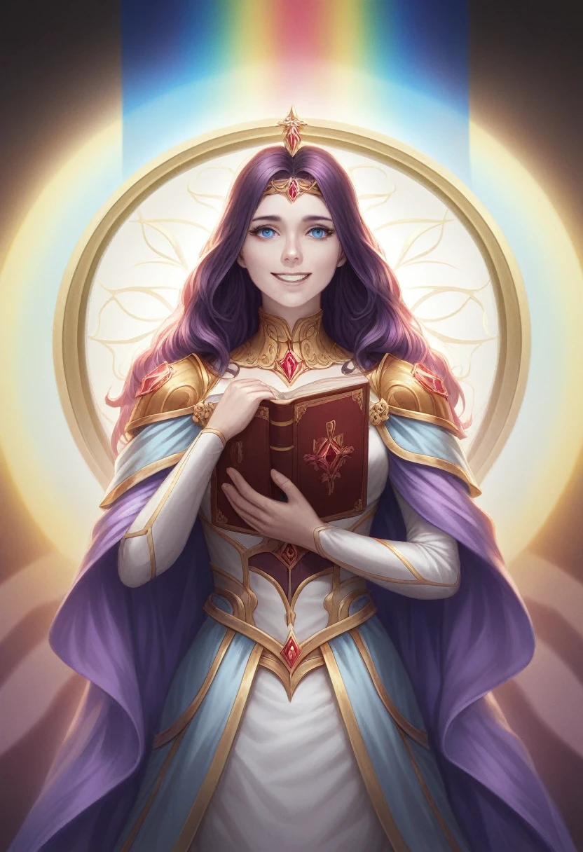 a magnificent divine king jesus christ seated on a celestial throne, surrounded by a brilliant light, holding the great golden book of life in his right hand, dressed in a heavenly golden and white armor adorned with shimmering purple and red diamonds, in a futuristic style, in a divine light, smiling with perfect white teeth, with beautiful azure blue eyes, epic cinematic background, high quality details, 8k, 3d, perfect hands, beta2:0.8, stunningly beautiful physiognomy, perfectly precise musculature, divinity in biological form:1.3, (christian god jesus:1.2), (very beautiful), with a magical appearance, (colorful:1.2), with a shining golden robe, hans giger, (zentangle:1.2), granular, extremely detailed, intricate details, dynamic lighting, photorealistic, soft natural lighting, low h, masterpiece, 8k detail, all magicala magnificent divine king jesus christ seated on a celestial throne, surrounded by a brilliant light, holding the great golden book of life in his right hand, dressed in a heavenly golden and white armor adorned with shimmering purple and red diamonds, in a futuristic style, in a divine light, smiling with perfect white teeth, with beautiful azure blue eyes, epic cinematic background, high quality details, 8k, 3d, perfect hands, beta2:0.8, stunningly beautiful physiognomy, perfectly precise musculature, divinity in biological form:1.3, (christian god jesus:1.2), (very beautiful), with a magical appearance, (colorful:1.2), with a shining golden robe, hans giger, (zentangle:1.2), granular, extremely detailed, intricate details, dynamic lighting, photorealistic, soft natural lighting, low h, masterpiece, 8k detail, all magical