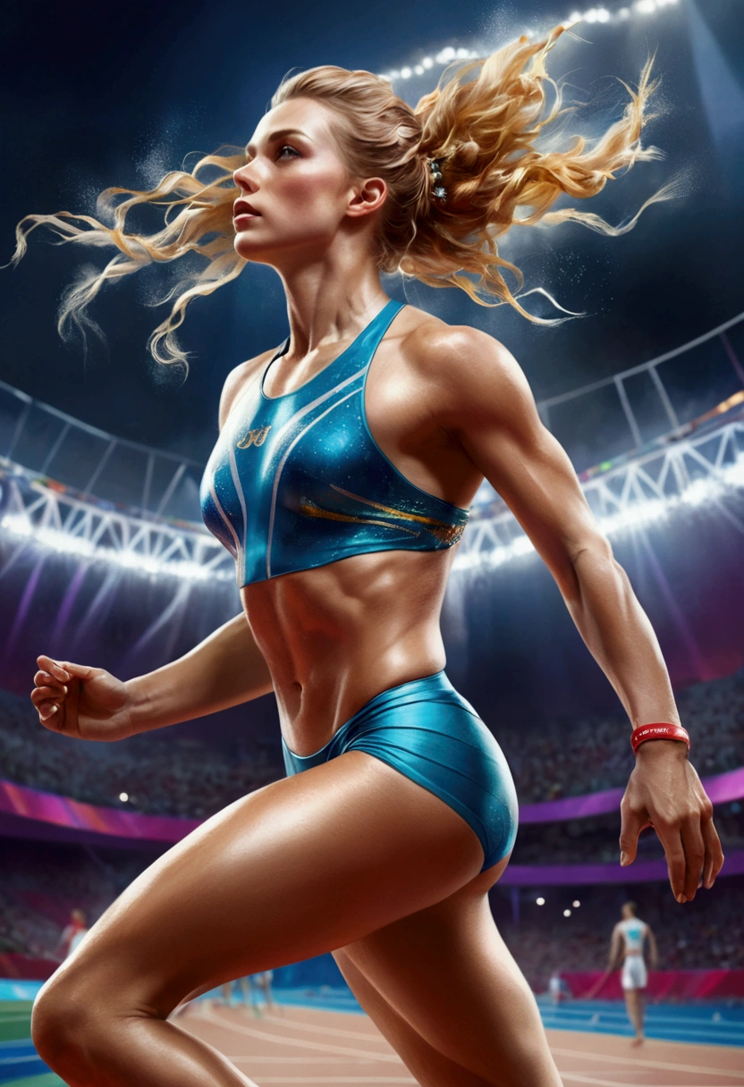 Olympic Games, triathlon Athletes, full body, (Motion Blur, action-lines, speed-lines), cinematic still, (best quality, masterpiece, photorealistic), very aesthetic, perfect composition, intricate details, ultra-detailed, vivid colors