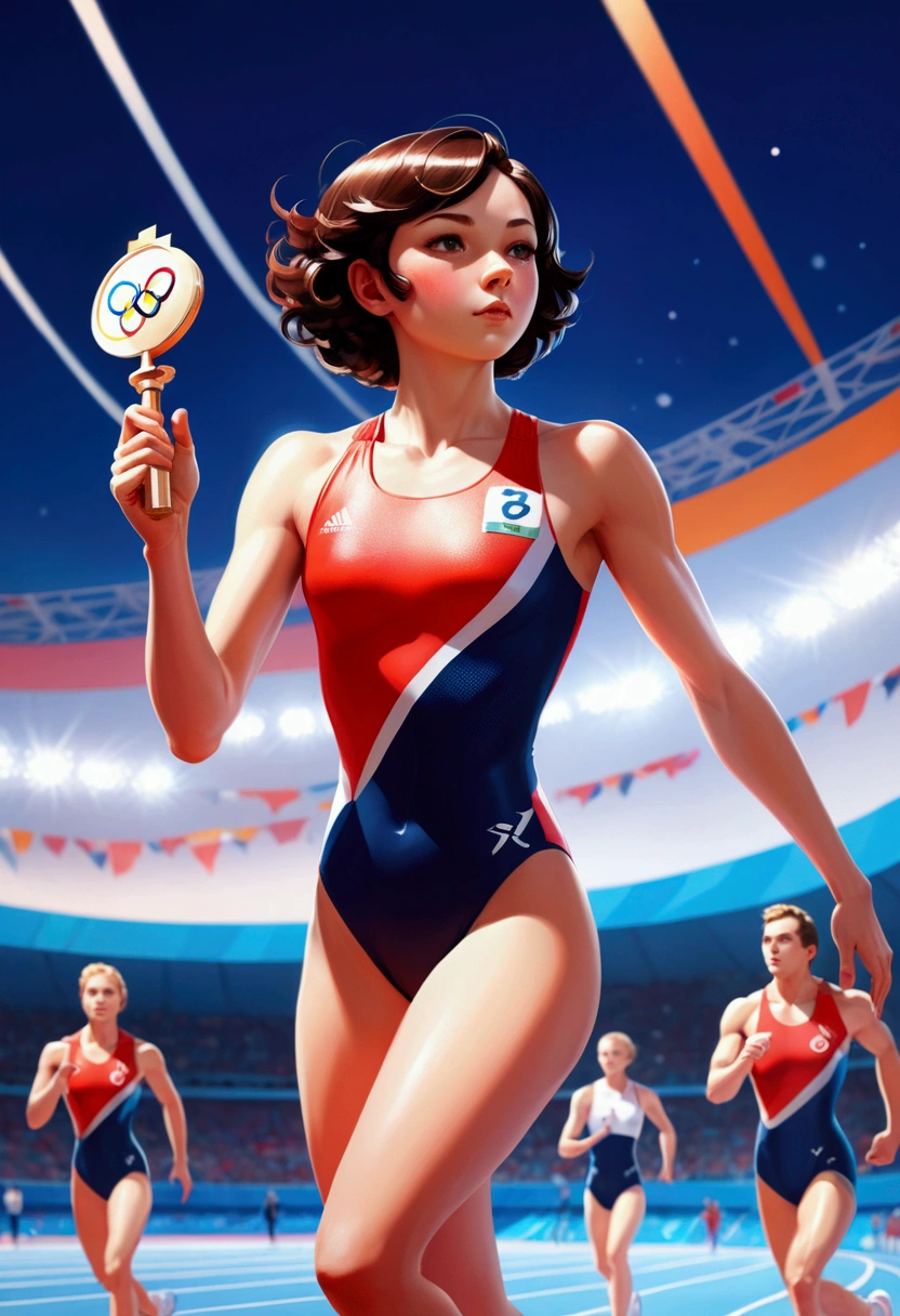 Olympic Games, triathlon Athletes, full body, (Motion Blur, action-lines, speed-lines), cinematic still, (best quality, masterpiece, photorealistic), very aesthetic, perfect composition, intricate details, ultra-detailed, vivid colors