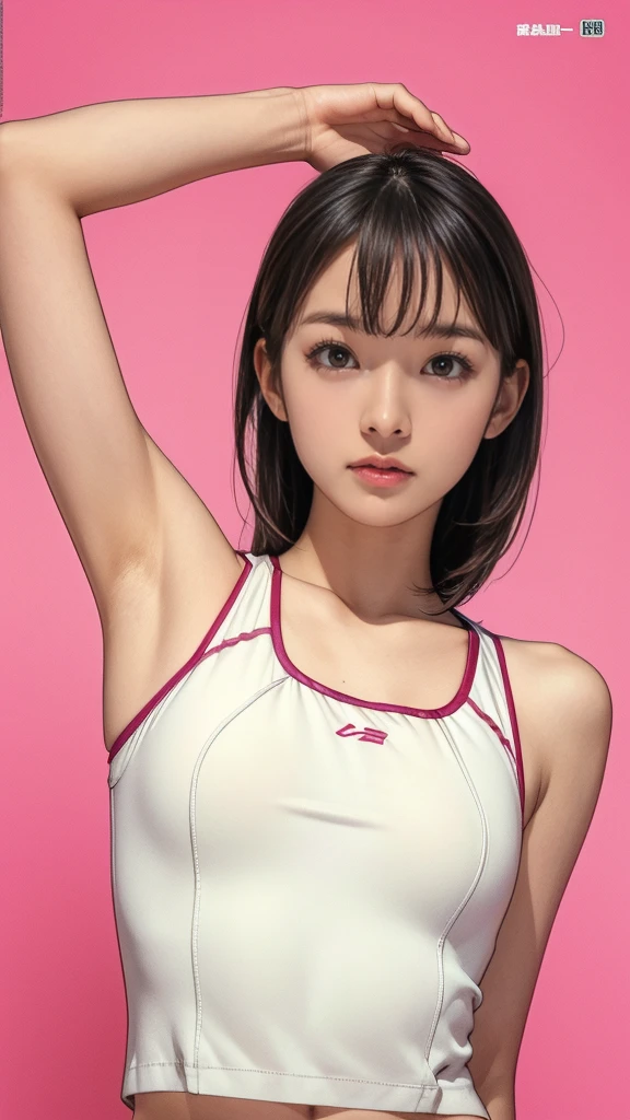 Realistic photos、************、beautiful sports girl、Raise your arms、Show your armpits、Very slim