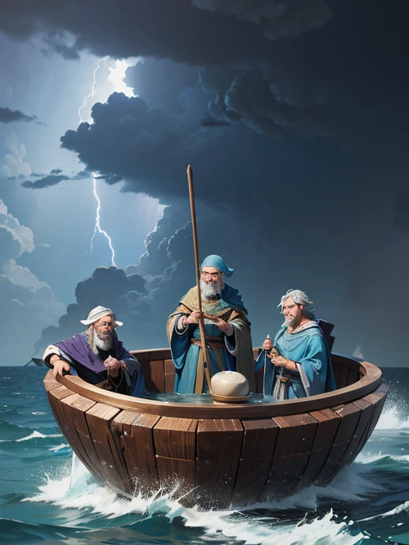 Three wise men in one basin set off across the sea in a thunderstorm. If the old basin were stronger, our story would be longer.