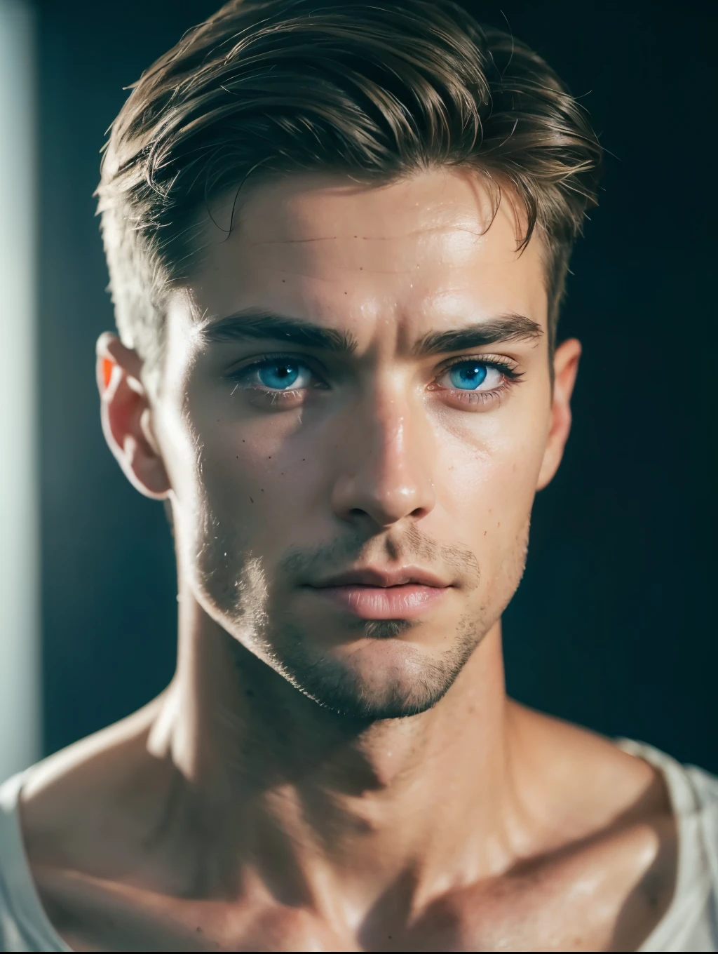 (1boy, photorealistic:1.4, ultra realistic, masterpiece:1.2, best quality, 4k, 8k) I’m looking for a man in finance, trust fund, 6’5”, blue eyes, (shot on Nikon d850 50mm, dlsr, RAW, cinematic lighting, 3 point lighting, flash with soft box)