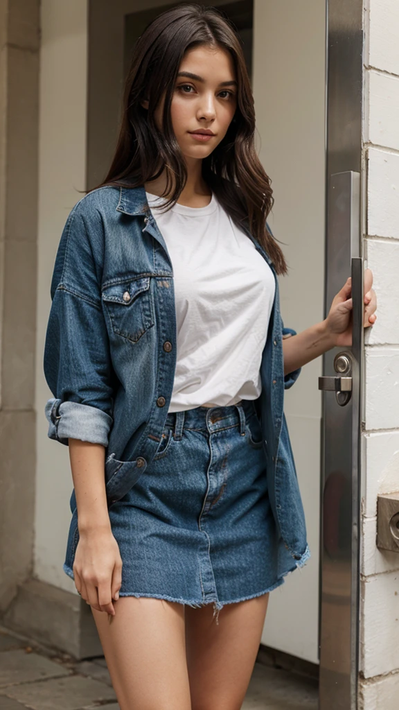 girl showing her clothes 