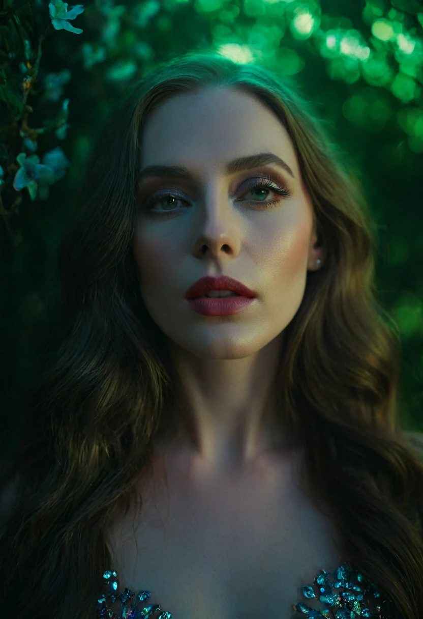 female vogue model 35yo with pale skin, beautiful evil slavic woman, pale skin, long hair, James Bidgood'is marked by its vibrant, colorful fantasy and theatricality. Using the artist's namewill almost certainly infuse the outcome with sparkle, flowers, colorful lighting effects, and a deep sense of dreams unique expression of homoeroticism.,(minimalist abstraction:1.2), (subtle gradient backdrop:1.1), (tranquil yet evocative:1.2), (conceptual portraiture:1.3), (play on perception:1.2), (surreal calm:1.1), (visual metaphor:1.3), cinematic portrait sharp focus, dappled lighting, (backlighting:0.7), film grain, photographed on a Sony A7R IV, 18mm F/1.5 cine lens, (highly detailed, intricately detailed), 8k, HDR,(volumetric lighting), (dynamic lighting), extremely high detail, bokeh, DOF.
