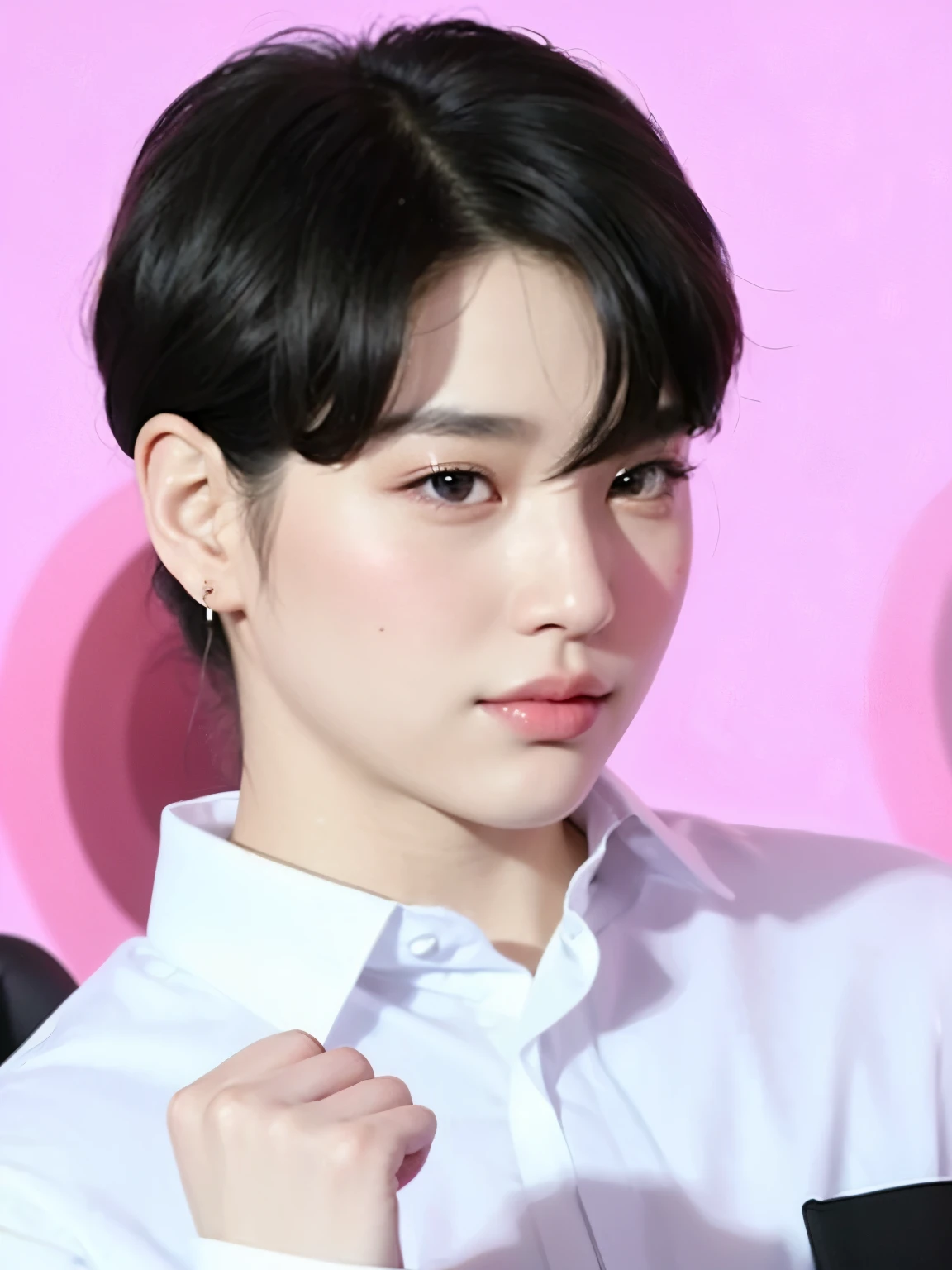 a close up of a woman with a hair comb in a room, lalisa manobal, Jinyoung Canela, Jaeyeon Nam, popular south Korean makeup, ulzzang, Heonhwa Choe, wan adorable korean face, popular korean makeup, Parque Ji-min, Lee Ji - Eun, Lee Ji-eun, sun yunjoo, Hwang SE - EM