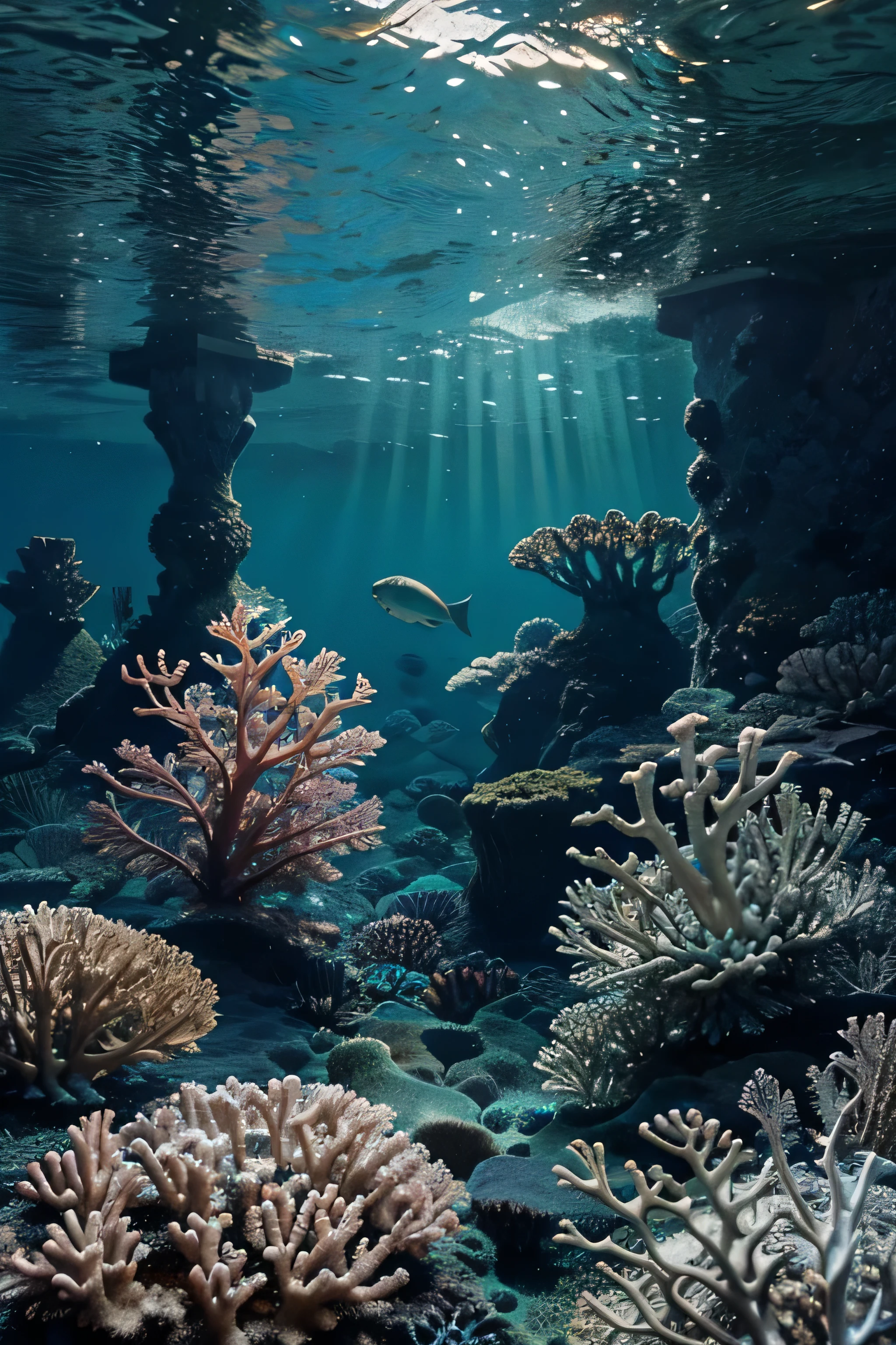 "Create paintings, inspired by the underwater world: fish images, seaweed, coral reefs and other ocean animals and plants. Add bright colors and abstract shapes, to create unique works of art, reminiscent of the beauty and mysticism of the depths of the sea."