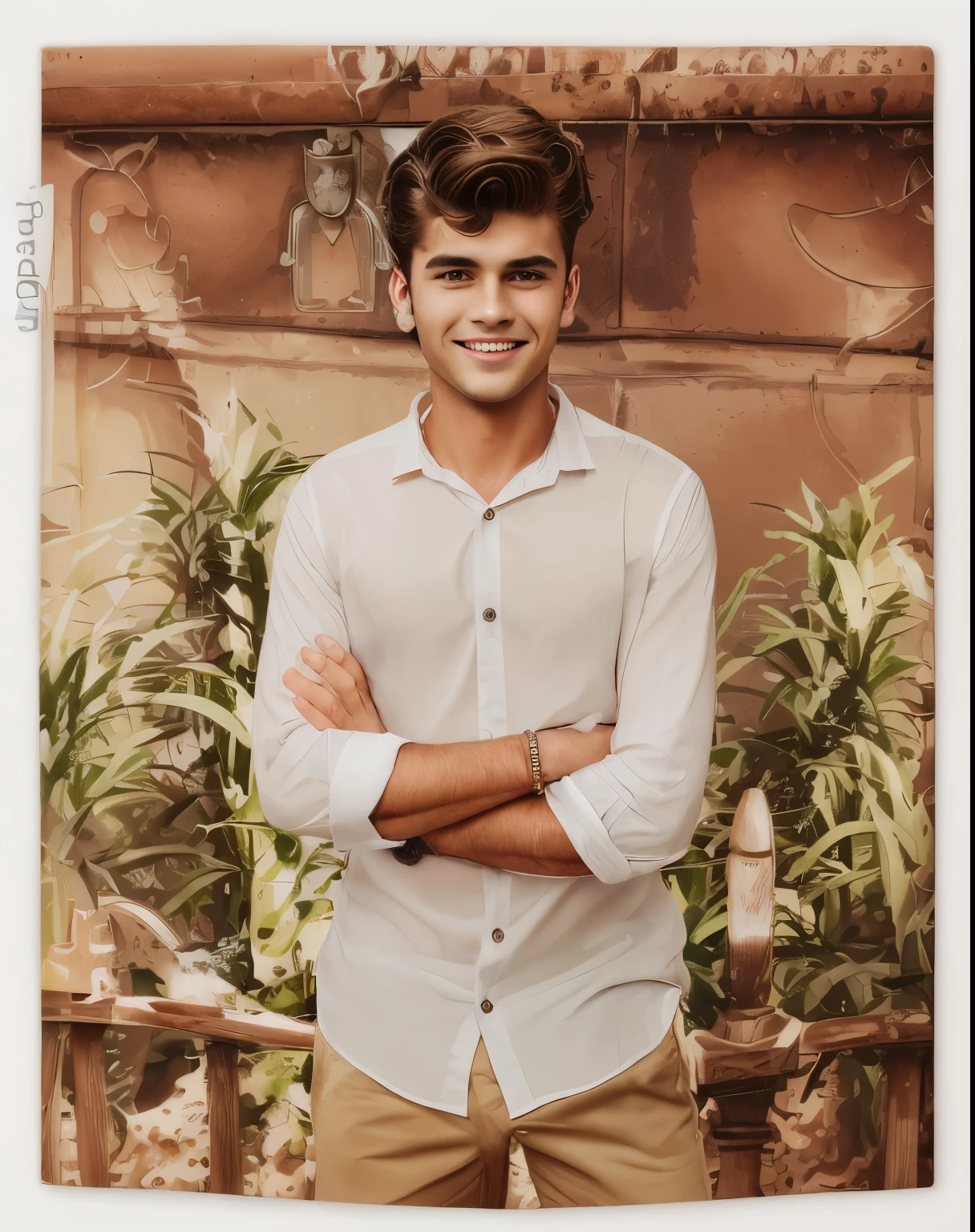 High resolution classy boy handsome wavy hairstyle realistic smile
