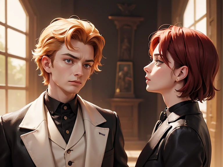 2 people,portrait, Crowley and Aziraphale