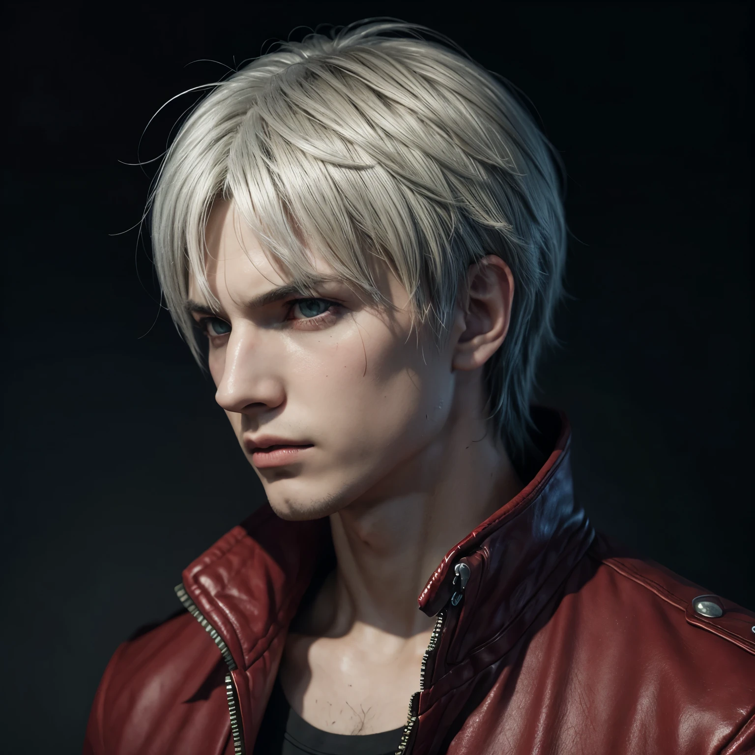 Dante from Devil may cry with his face turned away