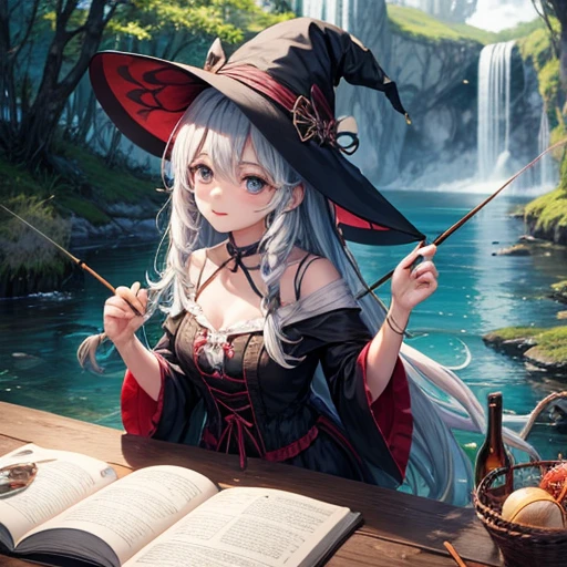 há uma insula e uma witch,Fishing Net,artistry,insula,witch,portraite,artistry kawaii