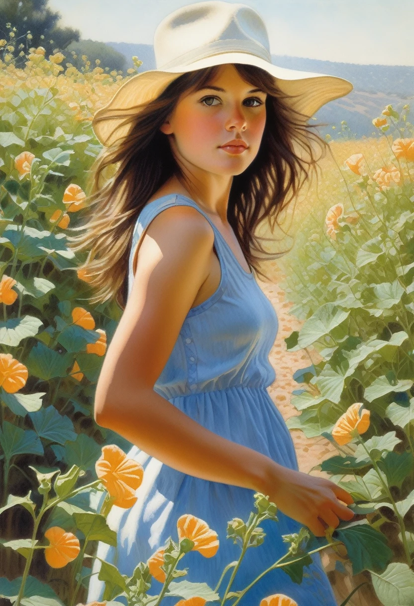 mallow thicket ((Steve Hanks style)), ((oil painting)), Bright color, ((tmasterpiece)), Impression, Extreme Detail, perspective, 8k