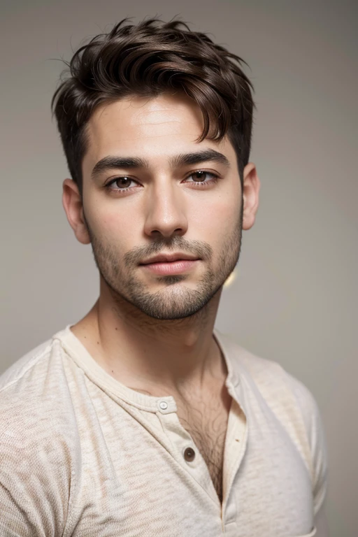 Ugly brown-eyed man with sparse beard and short natural hair
