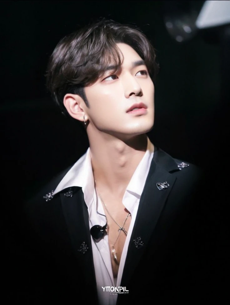 baekho(kang dongho),NU'EST,kpop,handsome kpop idol,beautiful detailed eyes,beautiful detailed lips,extremely detailed eyes and face,long eyelashes,detailed facial features,perfect skin,dramatic lighting,cinematic,colorful,vibrant colors,high definition,8k,hyper detailed,photorealistic,sharp focus,masterpiece,award winning portrait,