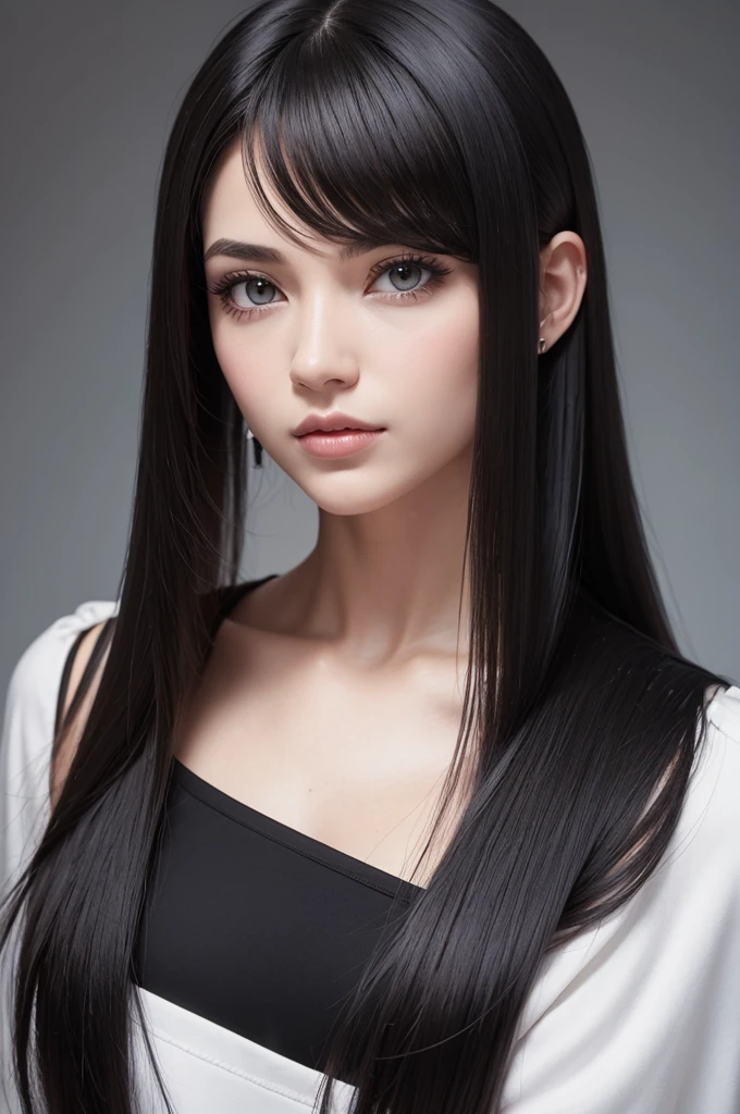 Create a female avatar, medium straight hair,