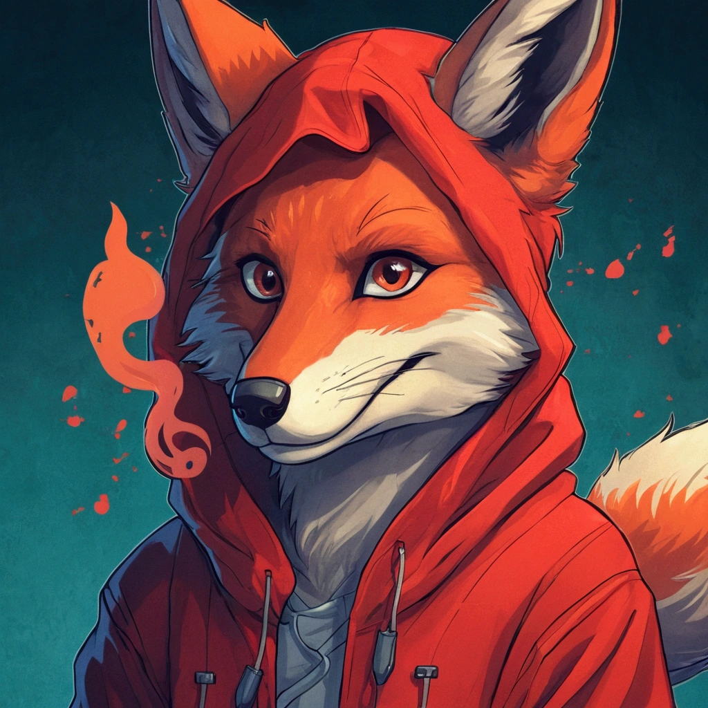high quality, HD, High resolution. cheered up, zorro, red, hoodie, hoodie, hoodie, hoodie, hoodie, hoodie, hoodie, hoodie, hoodie, portrait of an anthro zorro, an anthro zorro, an anthropomorphic cyberpunk zorro, digital fox, anthropomorphic zorro, zorro, furry art!!!, very very beautiful furry art, furry art, furry digital art