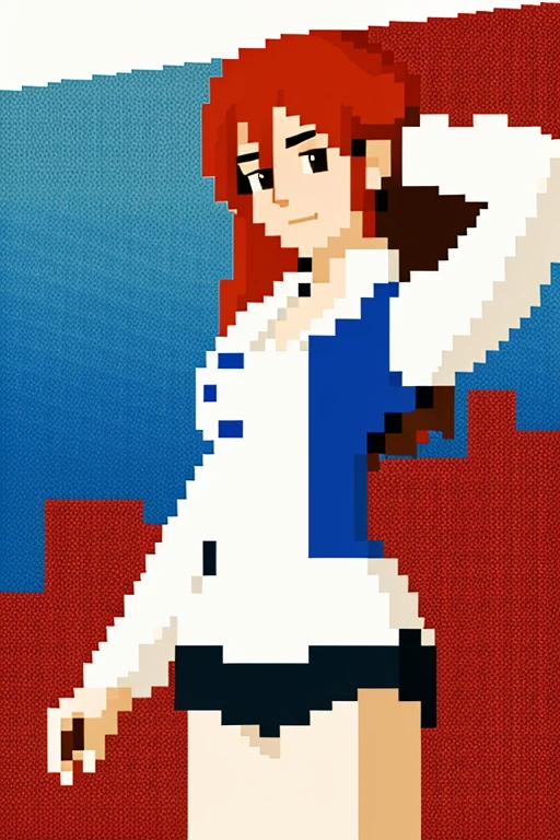 woman character, anime, Create pixel art, high quality 