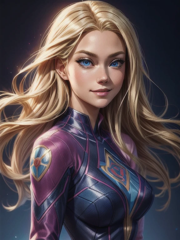 arafed image of a woman with long blonde hair and blue eyes, style artgerm, extremely detailed artgerm, artgerm style, artgerm. anime illustration, artgerm portrait, graphic artist artgerm, artgerm. high détail, in the style artgerm, artgerm jsc, Betty Cooper, Gwen Stacy