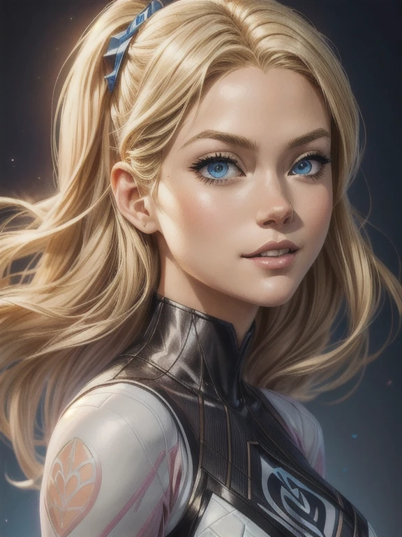 arafed image of a woman with long blonde hair and blue eyes, style artgerm, extremely detailed artgerm, artgerm style, artgerm. anime illustration, artgerm portrait, graphic artist artgerm, artgerm. high détail, in the style artgerm, artgerm jsc, Betty Cooper, Gwen Stacy