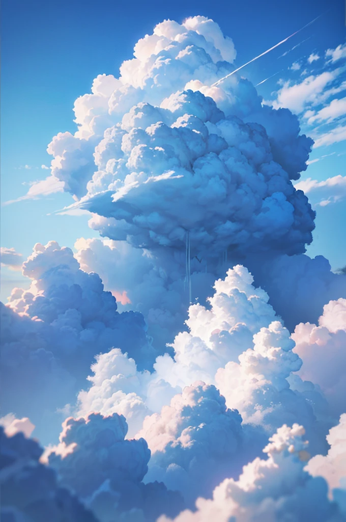 a detailed logo, digital art, a group of fluffy white clouds, abstract cloud shapes, cloud computing, technology, modern, minimalistic, gradient colors, blue and white, glowing, ethereal, 3D render, highly detailed, intricate design, masterpiece, best quality, 8k