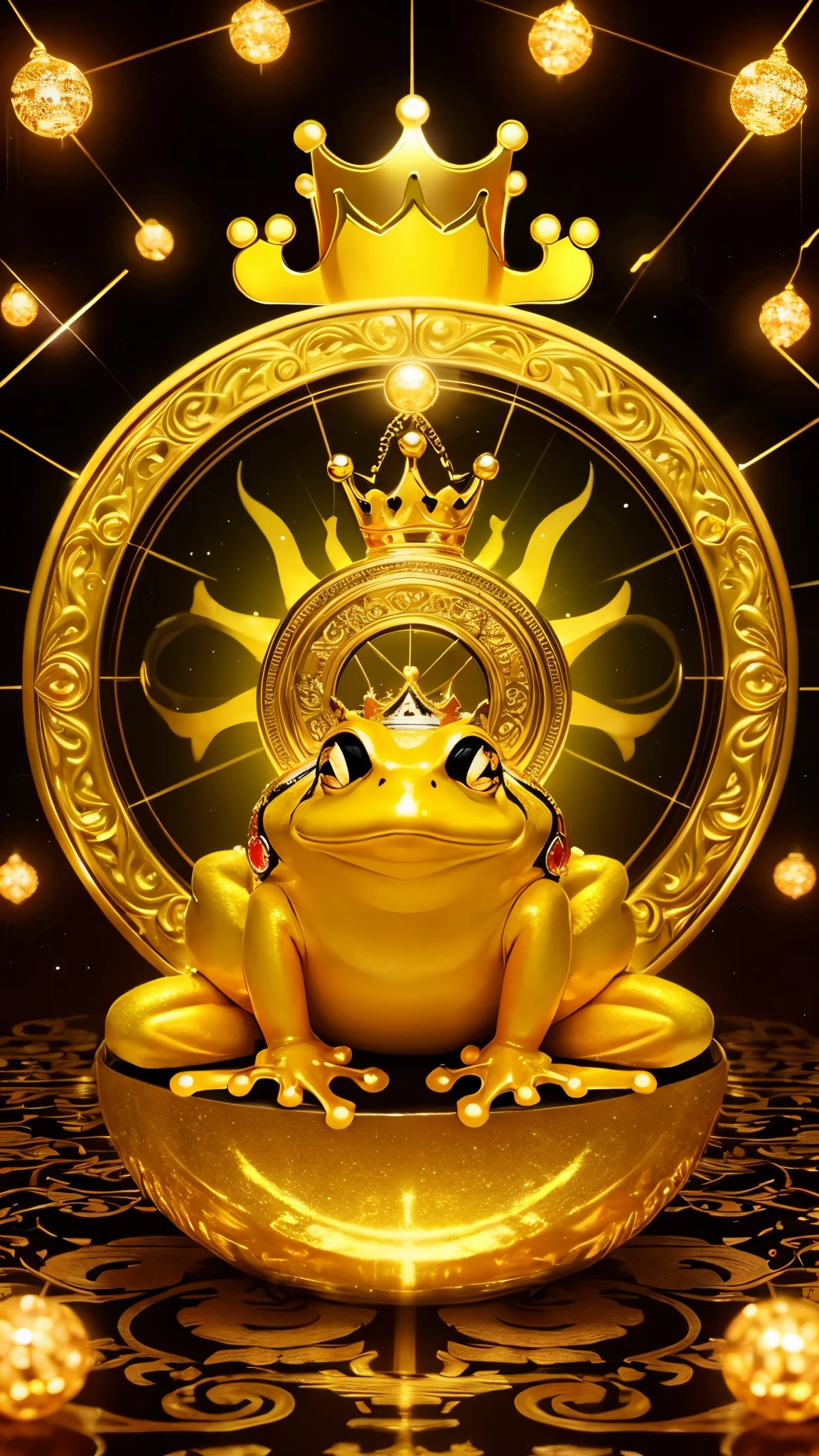 Golden Frog King Gorgeous Background to Increase Your Fortune