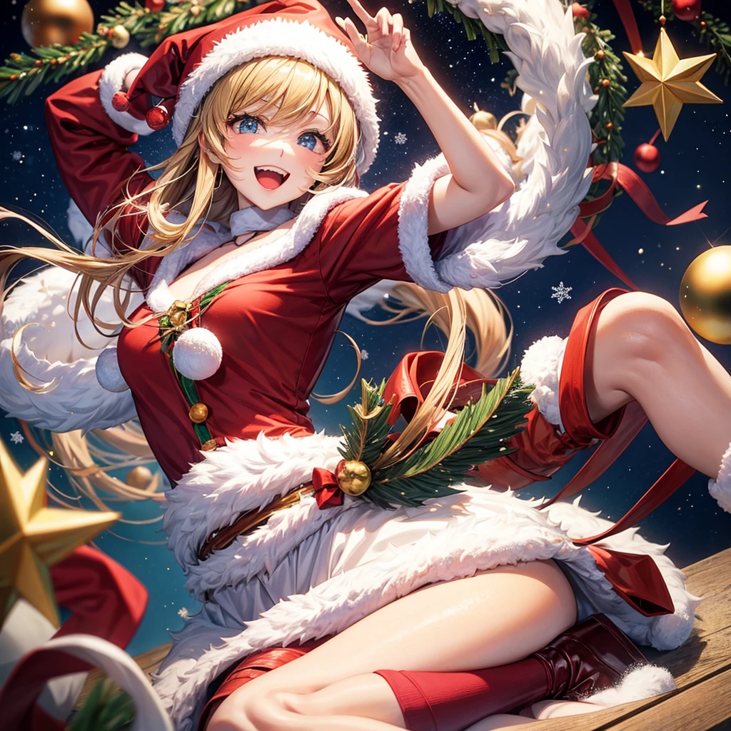 Christmas party, anime styling.