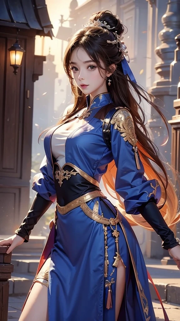 Royal sister,swordsmen,Big sister type,Oriental women,gallant woman,Cold sass,tmasterpiece,A high resolution,,Absolutely beautiful,,looking toward the viewer,frontage,(Wide buttock:1.3),(Thick legs:1.4),are standing,exquisitedetails,A high resolution,Wallpapers,1female,独奏,,enchanted、Raised sexy, cruel grin,ancient wind,Hanfu,,Black all over,dark,Wear long pants,Wear boots,embroidery, natural poses,standing on your feet, 6K,HDR,A high resolution,